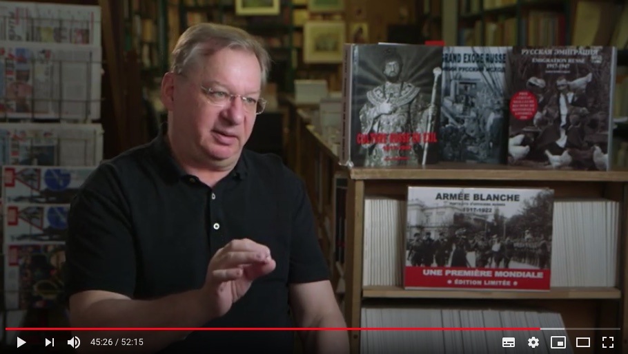Screenshot Youtube. Reportage interview des russes blancs. Film de Yves Riou. 2020-09-14